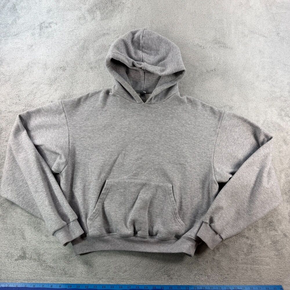 SKIMS Cotton Fleece Classic Hoodie Womens M Light Heather Grey Pullover